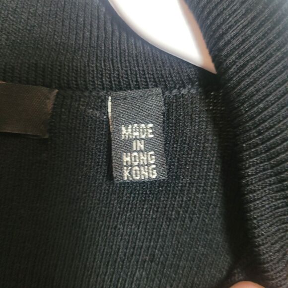 BCBG MaxAzria Y2K Button Up Preppy Cardigan Women Small Black Pink Dark Academia - Picture 8 of 13